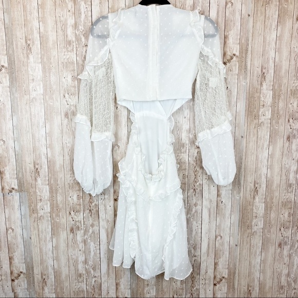 Bardot Ivory Long Sleeve‎ Cutout Ziggy Mini Dress Size XXS - Picture 12 of 16